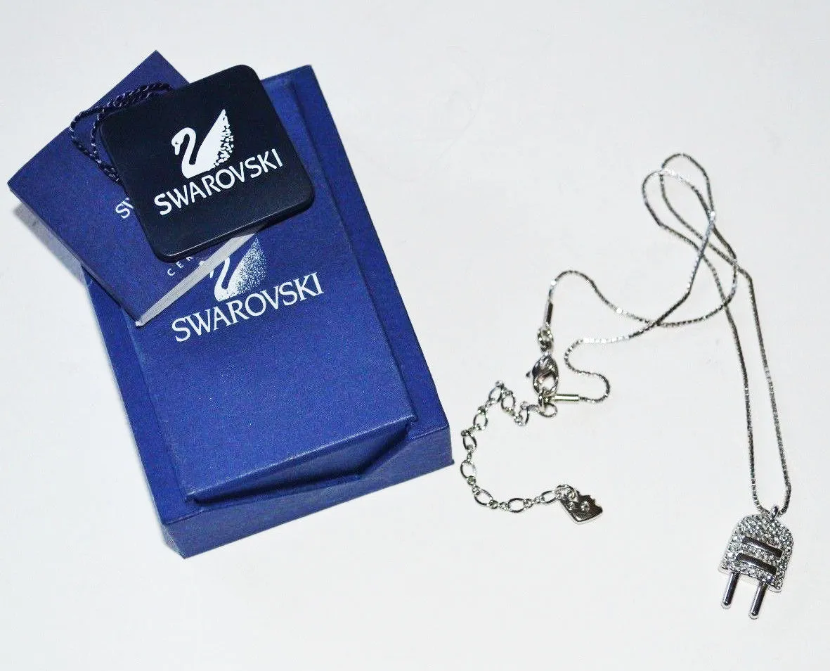 Swarovski Clear Crystal ELECTRICAL ENERGY PLUG Pendant Necklace #933571