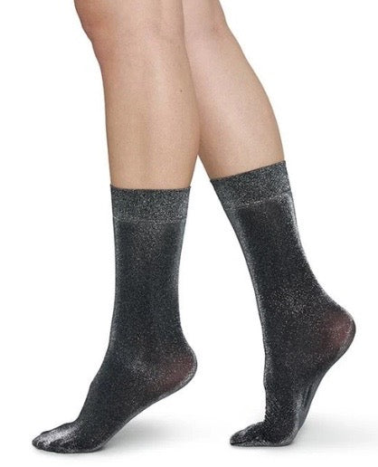 Swedish Stockings Ines Shimmery Socks Black