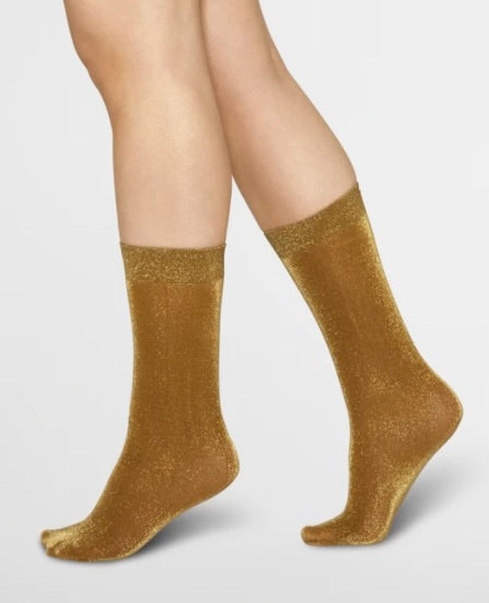 Swedish Stockings Ines Shimmery Socks Gold