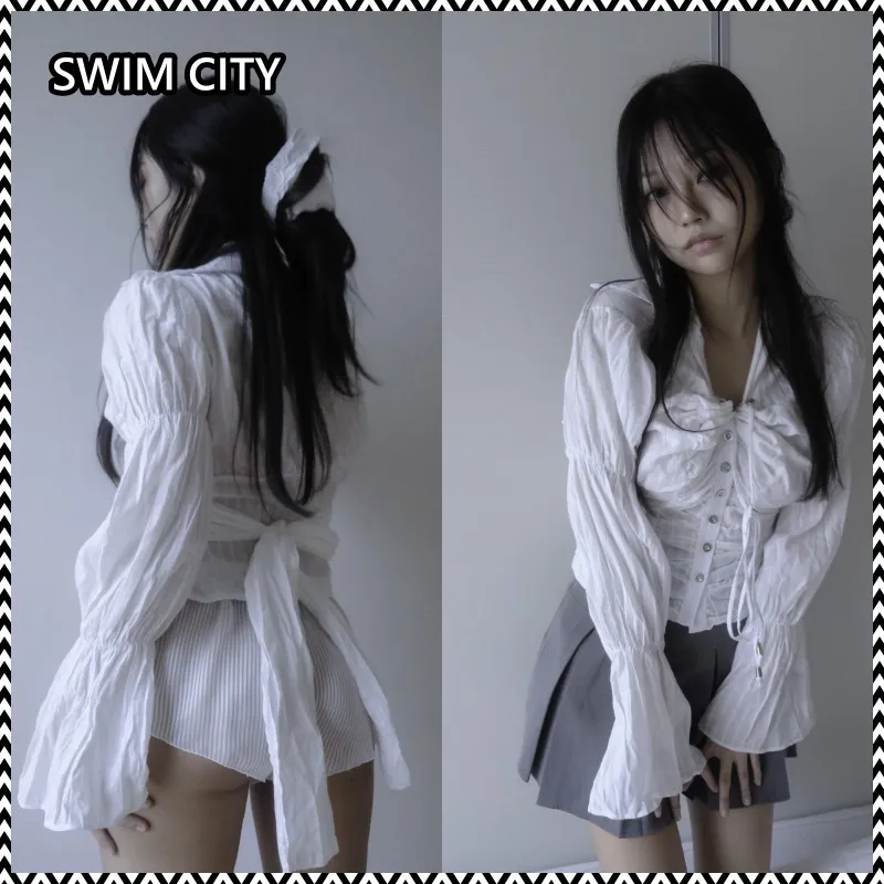 Swimcity  |Casual Style Street Style Long Sleeves Plain Party Style