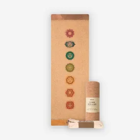 The Energy Healer Pack: Chakras Mat + Stretch Strap + Standard Cork Roller