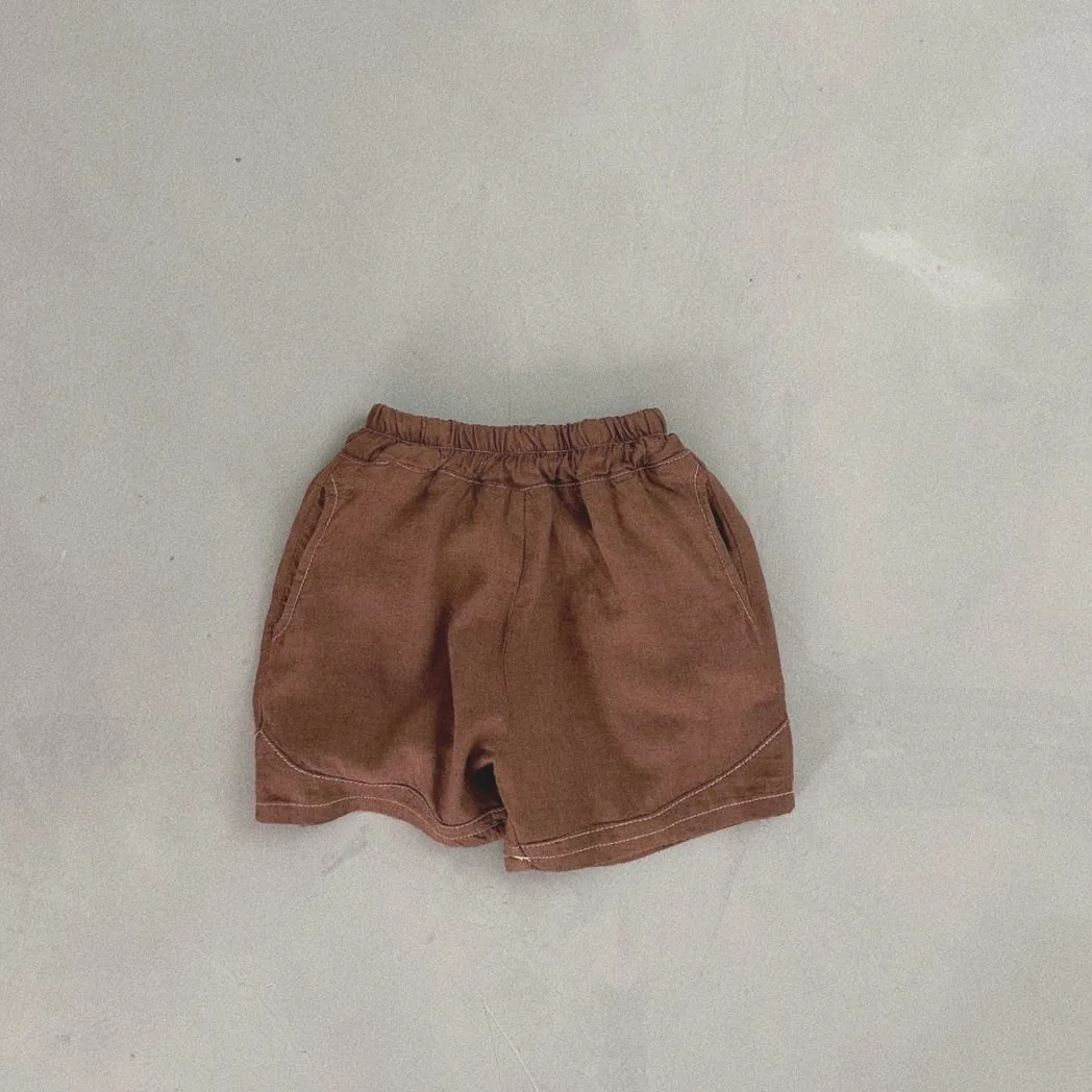 Toddler Bella Stitch Shorts (1-5y) - Brown