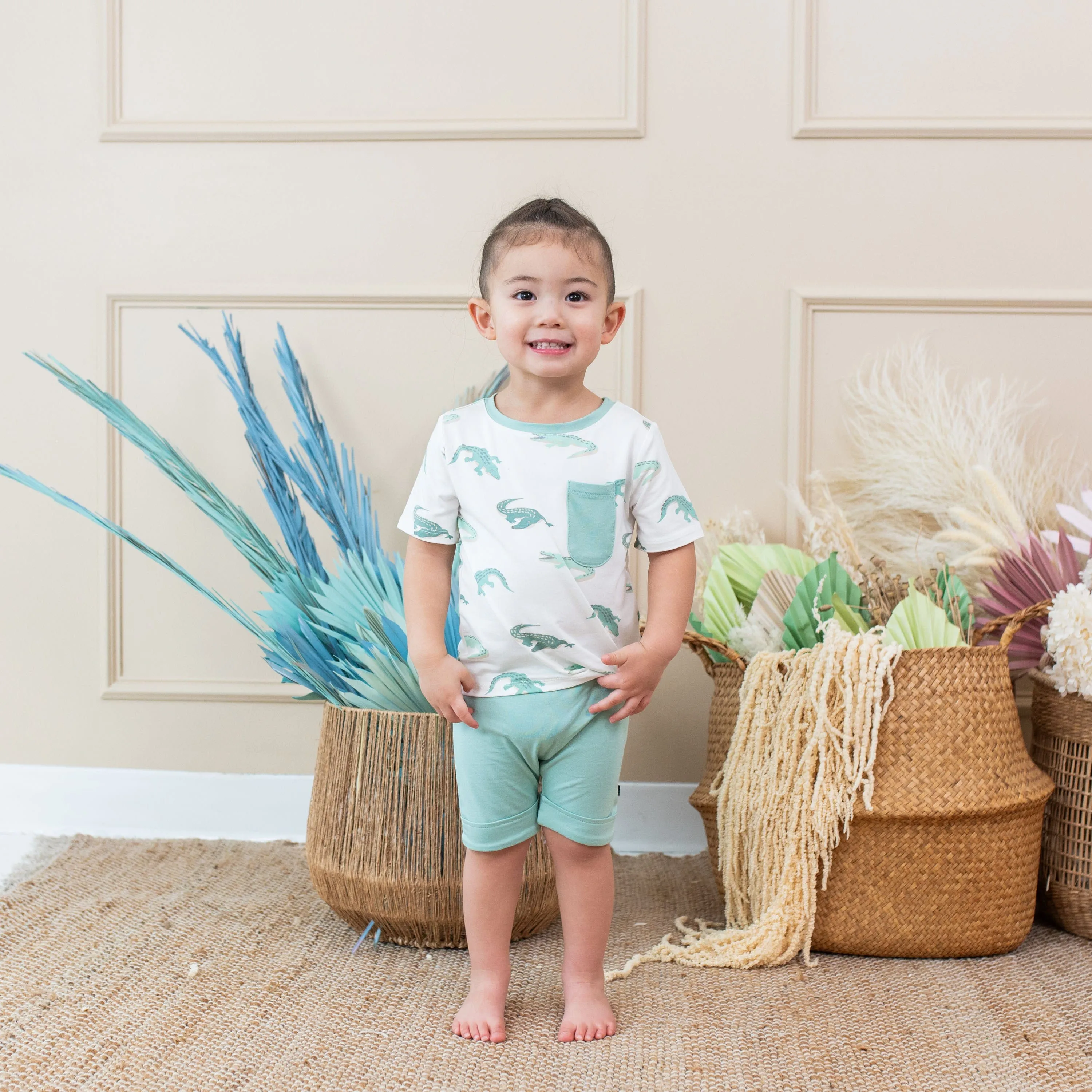 Toddler Crew Neck Tee in Crocodile