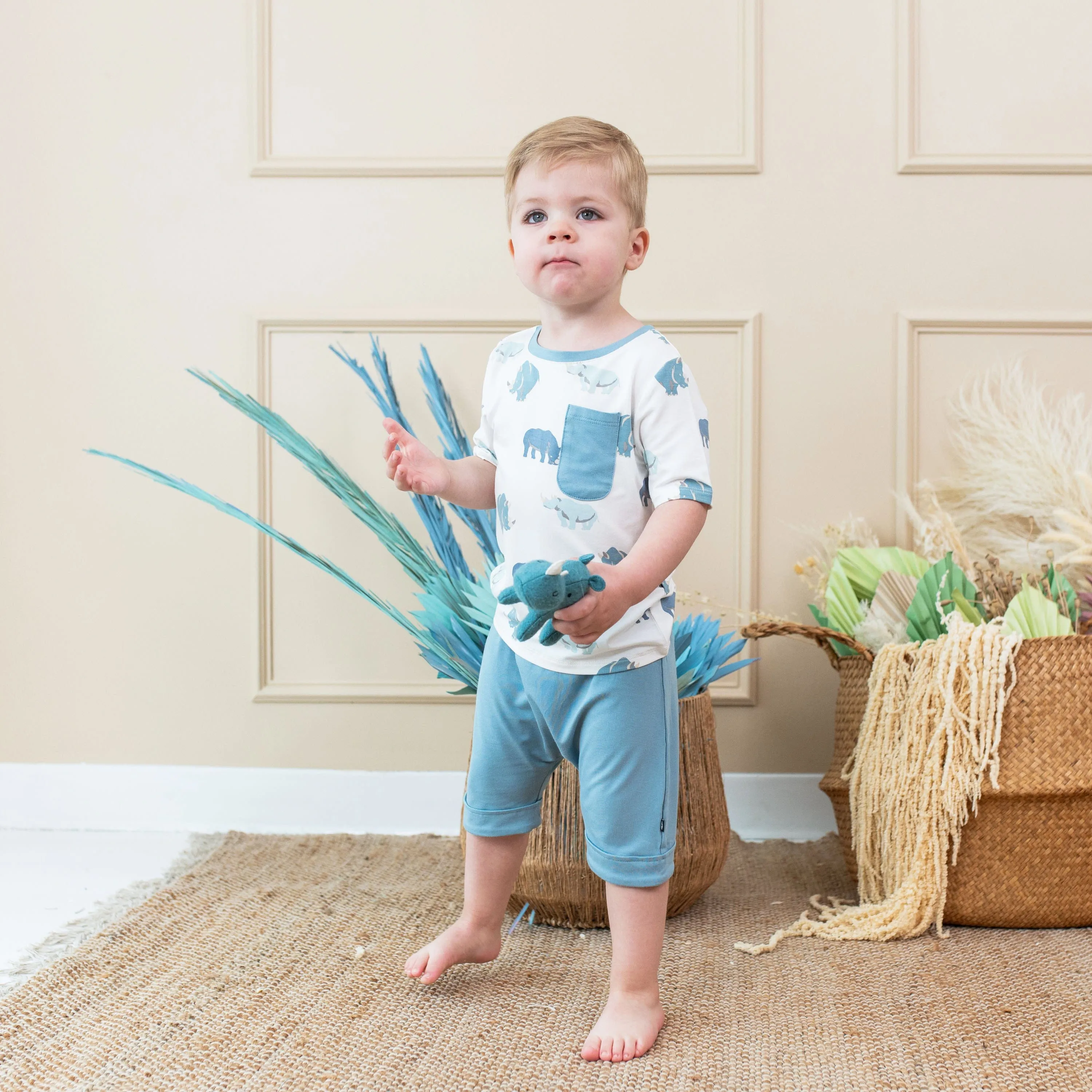 Toddler Crew Neck Tee in Rhino