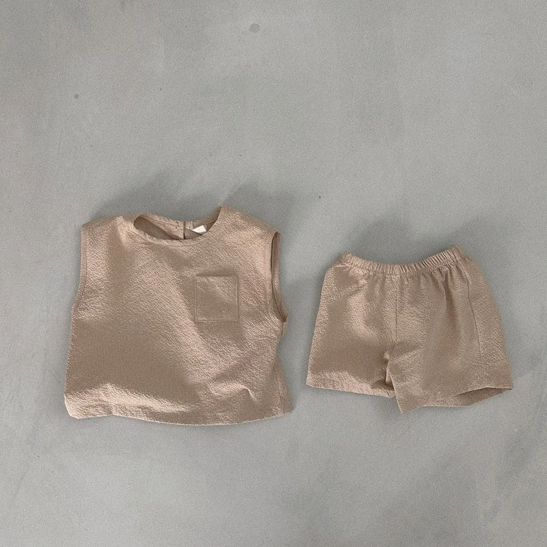 Toddler Seersucker Sleeveless Top and Shorts Set (3m-5y) - 4 Colors