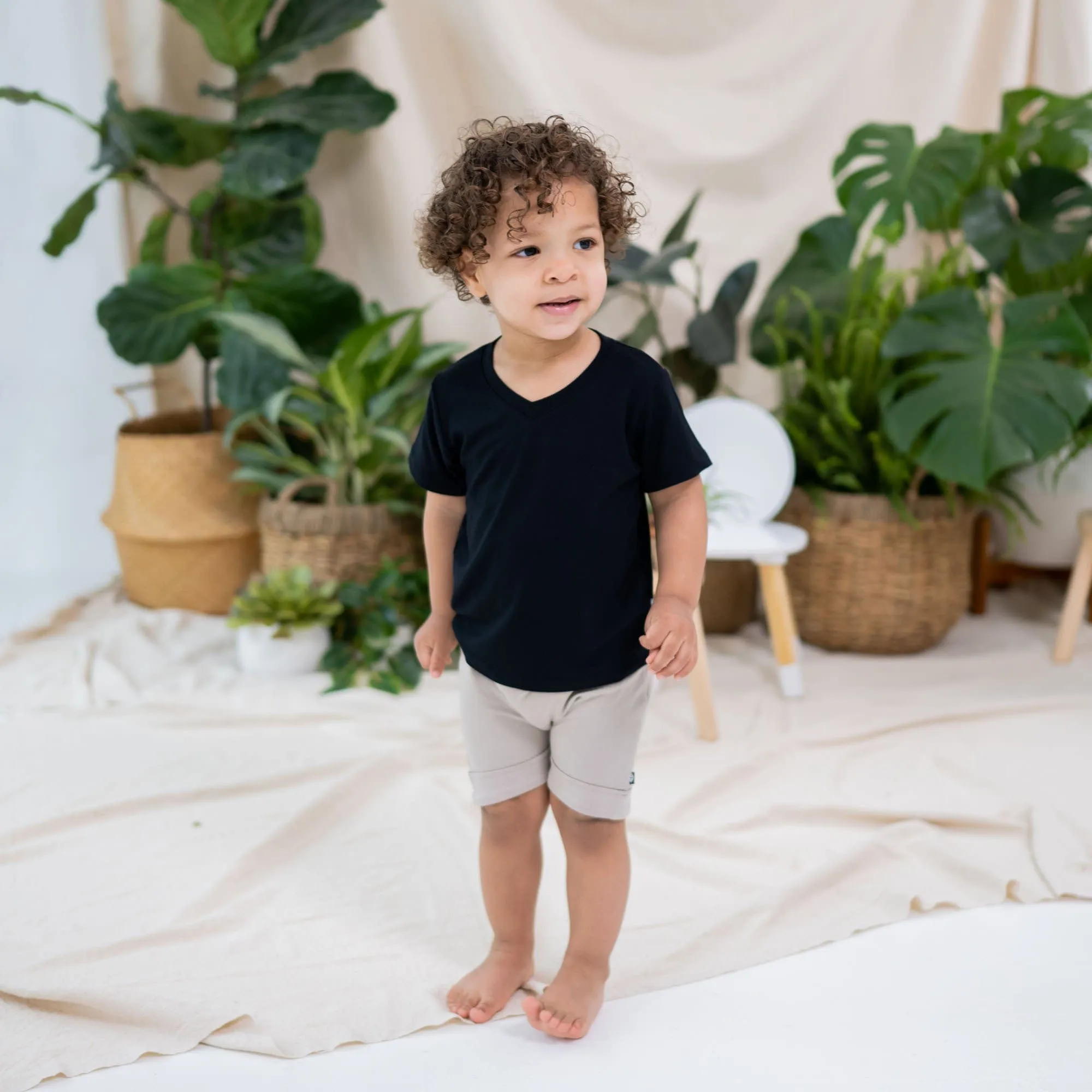 Toddler V-Neck Tee in Midnight