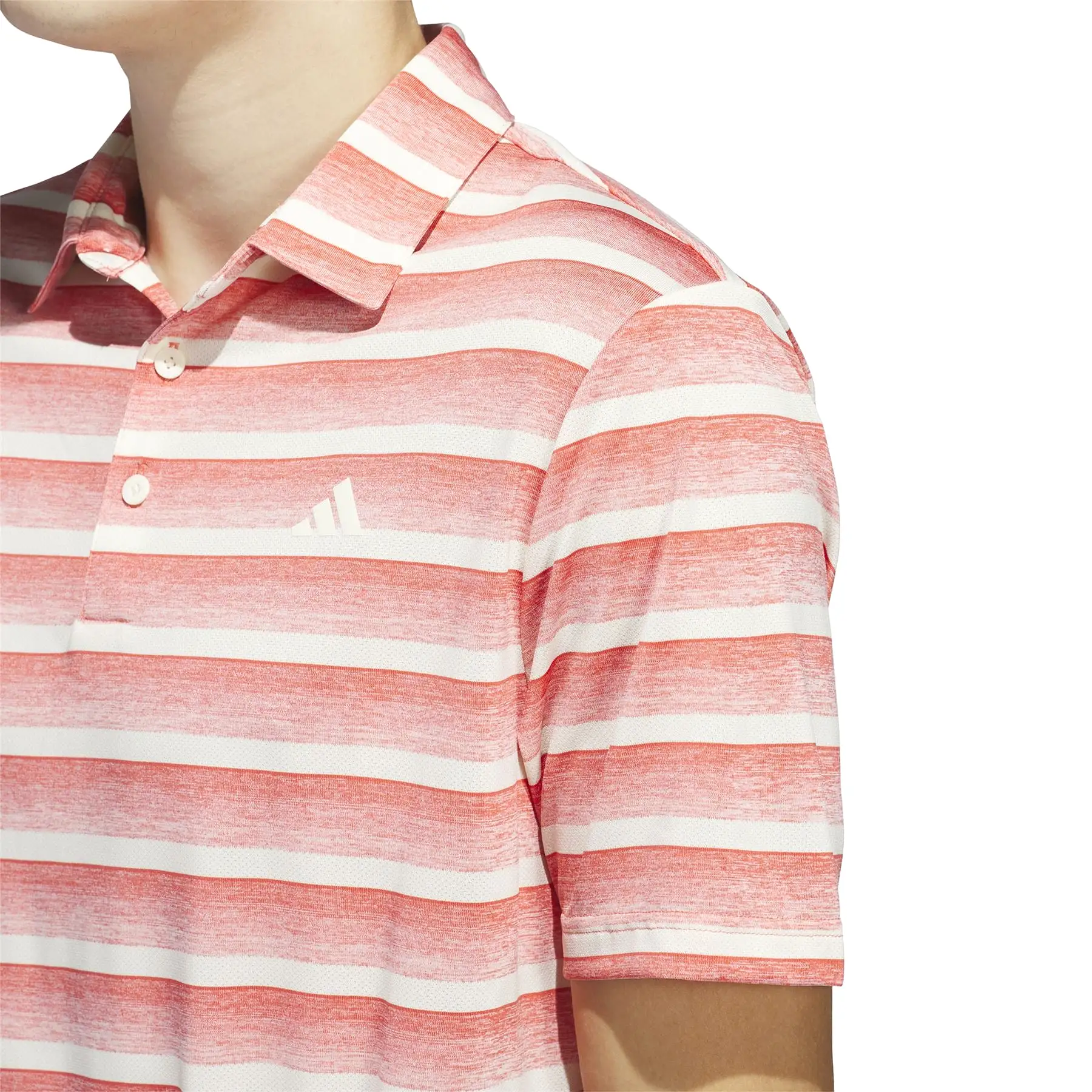 Two-Colour Stripe Regular Fit Pique Polo Pink/White - SS24