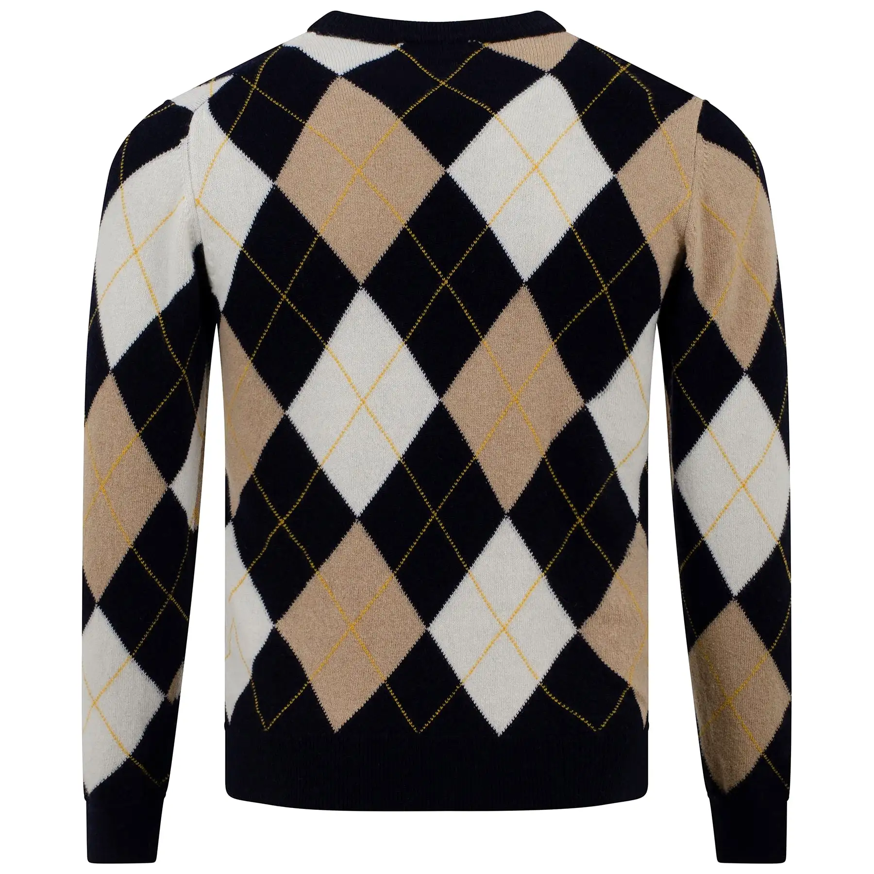 Unisex All Over Iconic Argyle Knit Navy/Camel - SS23