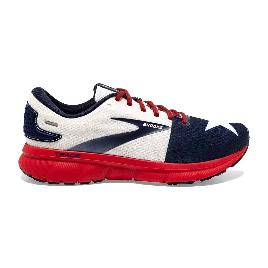 Women's Brooks Trace 2, Red/White/Navy, 6.5 B Medium