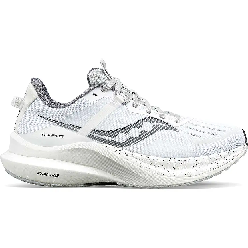 Women's Saucony Tempus, White/Black, 6.5 B Medium